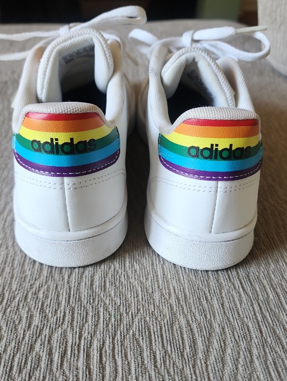 Adidas Grand Court Rainbow Pride White Low-Top Sneakers - Picture 2 of 9